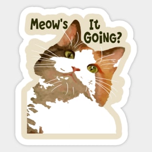 Meows It Going Fun Cat Meme Question Sticker